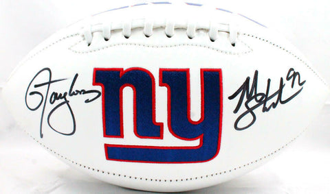 Strahan/Taylor Autographed New York Giants Logo Football-Beckett W Hologram