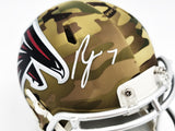 BIJAN ROBINSON AUTOGRAPHED FALCONS CAMO SPEED MINI HELMET BECKETT WITNESS 230234