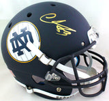 Chase Claypool Autographed ND Blue Alt F/S Helmet Blue FM- Beckett W Hologram