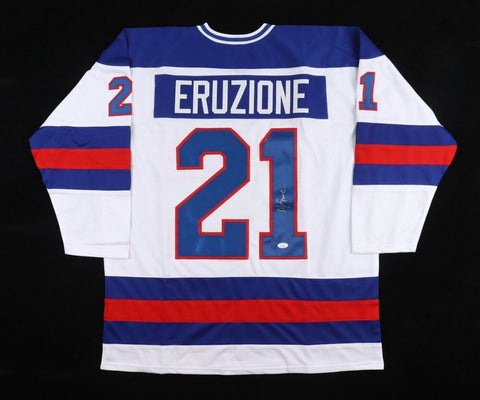 Mike Eruzione Signed Team U.S.A. Jersey (JSA COA) 1980 Gold Medal Olympic Team