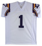 LSU Ja'Marr Chase Authentic Signed White Pro Style Jersey BAS Witnessed