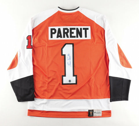 Bernie Parent Signed Philadelphia Flyers Jersey (AJ's Sports World) HOF 1984