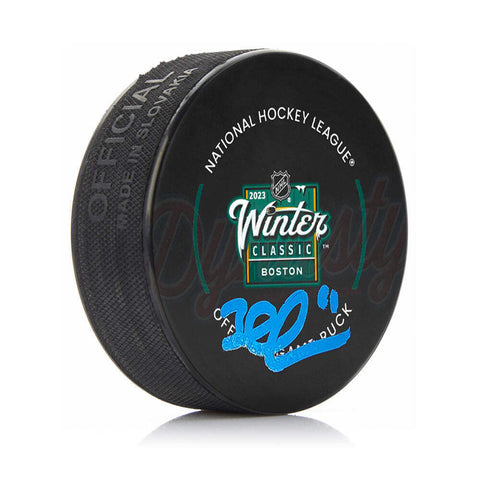 Brad Marchand Boston Bruins Autographed 2023 Winter Classic Game Puck JSA PSA