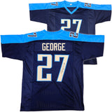 TENNESSEE TITANS EDDIE GEORGE AUTOGRAPHED BLUE JERSEY BECKETT BAS WITNESS 234537