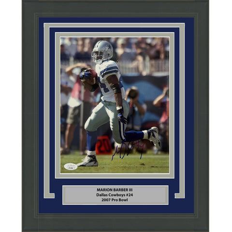 Framed Autographed/Signed Marion Barber Dallas Cowboys 8x10 Photo JSA COA