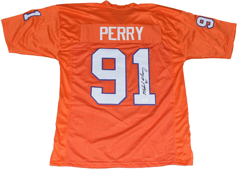 MICHAEL DEAN PERRY SIGNED AUTOGRAPHED CLEMSON TIGERS #91 ORANGE JERSEY JSA