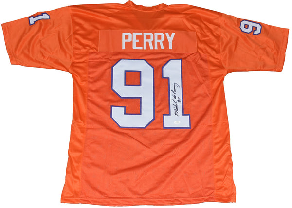 MICHAEL DEAN PERRY SIGNED AUTOGRAPHED CLEMSON TIGERS #91 ORANGE JERSEY JSA