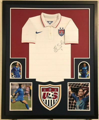 FRAMED HOPE SOLO AUTOGRAPHED SIGNED USA SOCCER JERSEY FANATICS HOLO