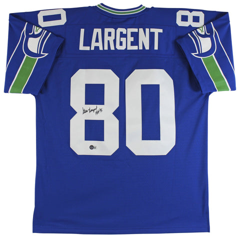 Seahawks Steve Largent "HOF 95" Authentic Signed Blue M&N Jersey BAS Witnessed 1