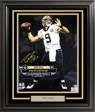 DREW BREES AUTOGRAPHED FRAMED 16X20 PHOTO NEW ORLEANS SAINTS BECKETT BAS 200335