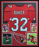 FRAMED ARIZONA CARDINALS BUDDA BAKER AUTOGRAPHED SIGNED JERSEY BECKETT COA