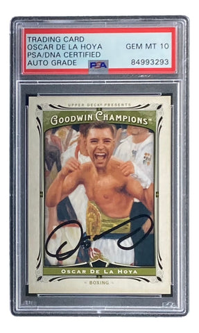 Oscar De La Hoya Signed 2013 UD Goodwin Champions #130 Card PSA/DNA Gem 10