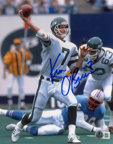 Ken O'Brien Autographed/Signed New York Jets 8x10 Photo Beckett 47773