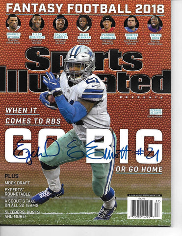 Ezekiel Elliott Autographed Dallas Cowboys Sports Illustrated 6/21/18 Beckett