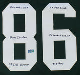 Boyd Dowler Signed Green Bay Custom Green Jersey with 5 Career Stat Insc