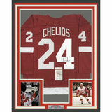 FRAMED Autographed/Signed CHRIS CHELIOS 33x42 Detroit Red Jersey JSA COA Auto