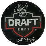 Colton Dach Autographed Chicago Blackhawks 2021 Draft Puck Fanatics 35418