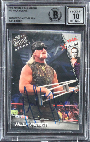 Hulk Hogan Authentic Signed 2010 Tristar TNA Xtreme #73 Card Auto 10 BAS Slabbed