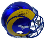 MATTHEW STAFFORD Autographed Champs Logo Rams Authentic Helmet FANATICS