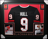 BOBBY HULL (Blackhawks black SKYLINE) Signed Autographed Framed Jersey JSA