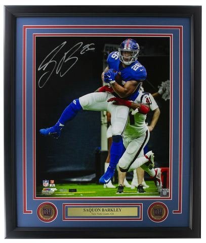 Saquon Barkley Signed Framed 16x20 New York Giants Photo Panini