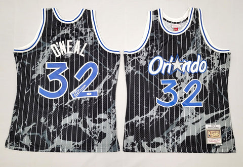 Shaquille O'Neal Signed Magic 1994-95 M&N Marble Swingman Jersey PSA/DNA ITP