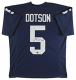 Penn State Jahan Dotson Authentic Signed Navy Pro Style Jersey Autographed BAS