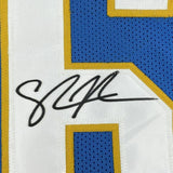 FRAMED Autographed/Signed SHAWNE MERRIMAN 33x42 San Diego Powder Jersey BAS COA