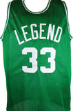 Larry Bird Autographed Green Pro Basketball STAT Jersey-Beckett W Hologram