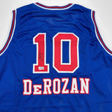 Autographed/Signed DeMar DeRozan Sacramento Blue KC Retro Jersey Beckett BAS COA