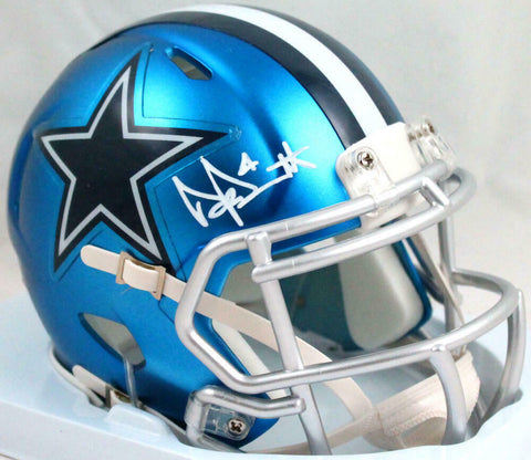 Dak Prescott Autographed Dallas Cowboys Blaze Mini Helmet-Beckett W Hologram