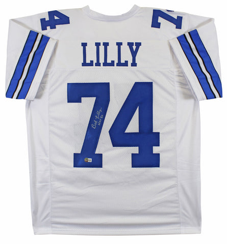 Bob Lilly "HOF 80" Authentic Signed White Pro Style Jersey BAS Witnessed 2