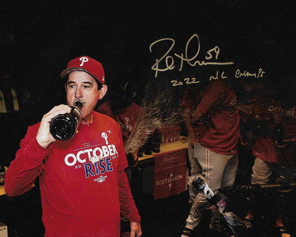 Rob Thomson NLCS Celebration Autograph Phillies NL Champs 16x20 Photo JSA PSA