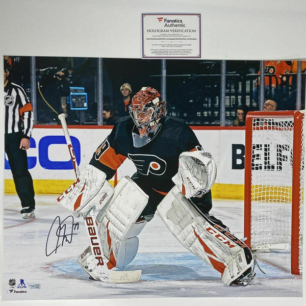 Autographed/Signed CARTER HART Philadelphia Flyers 16x20 Photo Fanatics COA Auto