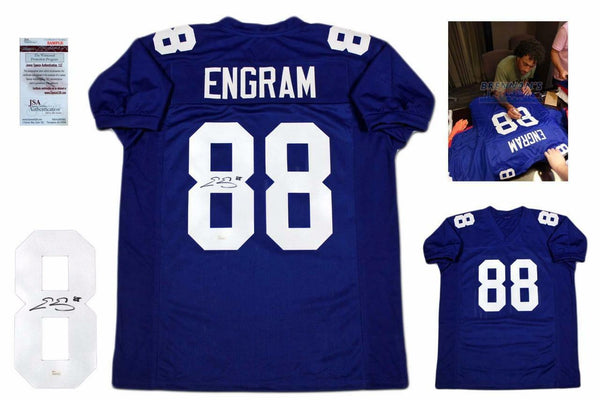 Evan Engram Autographed SIGNED Jersey - JSA Witnessed w/ Photo - Royal