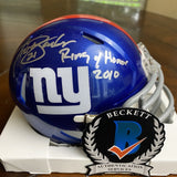 TIKI BARBER SIGNED NEW YORK GIANTS RING OF HONOR 2010 MINI HELMET BECKETT