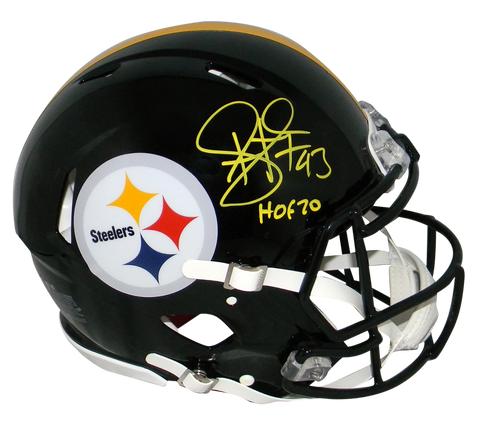 TROY POLAMALU SIGNED PITTSBURGH STEELERS F/S SPEED AUTHENTIC HELMET W/ HOF 20