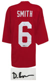 Devonta Smith Signed Red Custom Football Jersey - (BECKETT COA)