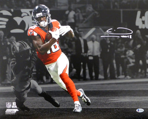 CALVIN RIDLEY AUTOGRAPHED 16X20 PHOTO ATLANTA FALCONS BECKETT BAS STOCK #144498