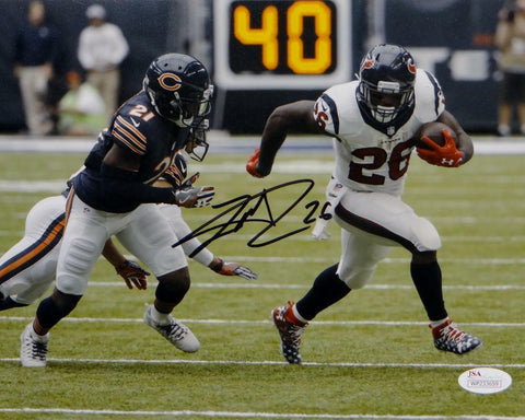 Lamar Miller Signed *Black Houston Texans 8x10 Breakaway Run Photo- JSA W Auth