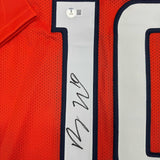 Framed Autographed/Signed Bo Nix 35x39 Denver Orange Football Jersey BAS COA