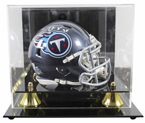 Titans Chris Johnson Authentic Signed Navy Speed Mini Helmet w/ Case BAS Witness