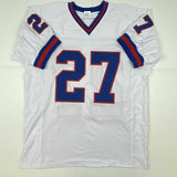 Autographed/Signed RODNEY HAMPTON New York White Football Jersey JSA COA Auto