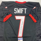 Autographed/Signed D'ANDRE SWIFT Georgia Black College Football Jersey JSA COA