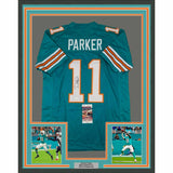 FRAMED Autographed/Signed DEVANTE PARKER 33x42 Miami Retro Teal Jersey JSA COA