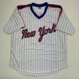 Autographed/Signed Howard Johnson "HOJO" New York Pinstripe Jersey JSA COA