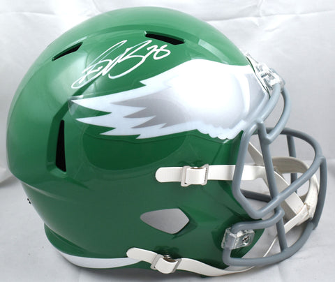 Saquon Barkley Autographed Eagles F/S Alt 2023 Speed Helmet - Beckett W Hologram