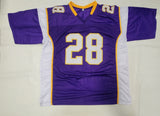 ADRIAN PETERSON SIGNED PRO STYLE CUSTOM XL JERSEY WITH BECKETT QR