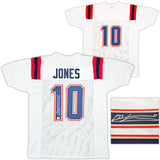 NEW ENGLAND PATRIOTS MAC JONES AUTOGRAPHED WHITE JERSEY BECKETT WITNESS 214797