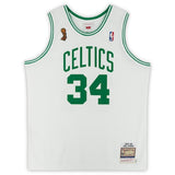 PAUL PIERCE Autographed HOF / Champ Stat Celtics White M&N Jersey FANATICS LE 34